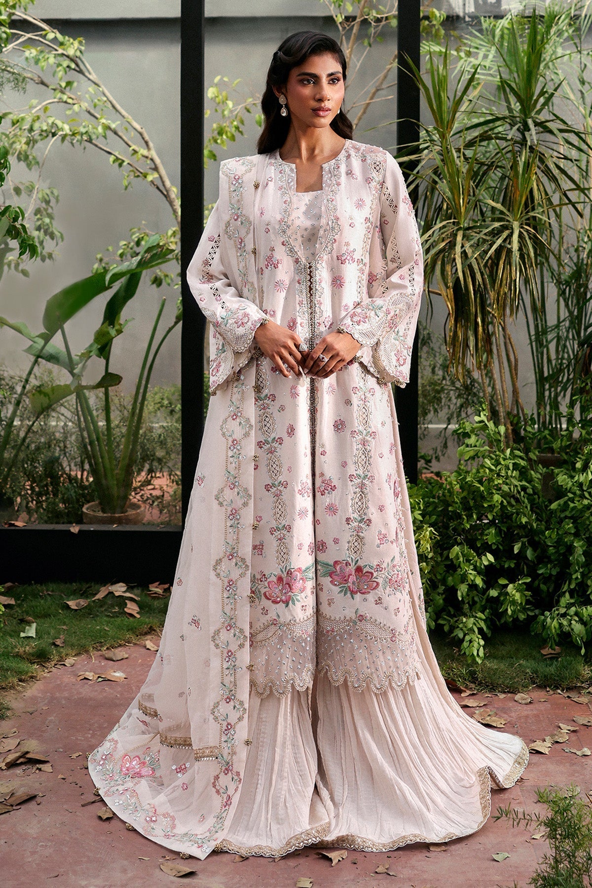 afrozeh pink dress Afrozeh Pink Formal Collection Organza Dress 3pc GoodLuck Collections