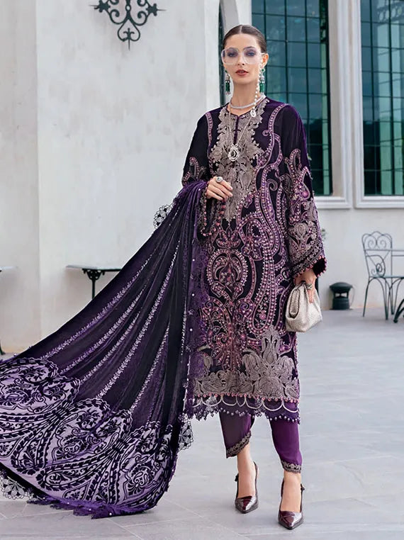 Luxe by Maria B Unstitched Embroidered Velvet 3 Piece MB25LW D11 - Winter Collection