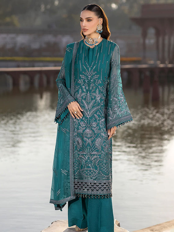 Flossie Festive Embroidered Unstitched Collection'26 (S-1306  COLD LIGHT)