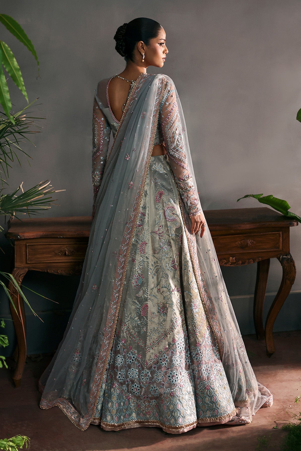 Afrozeh La Fuchsia Embroidered Raw Silk Collection 2026 (ALF-25-V1-08 ELANORA)