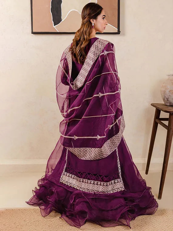 Farasha Ethereal Embroidered Collection 2025 (Plum Affair)