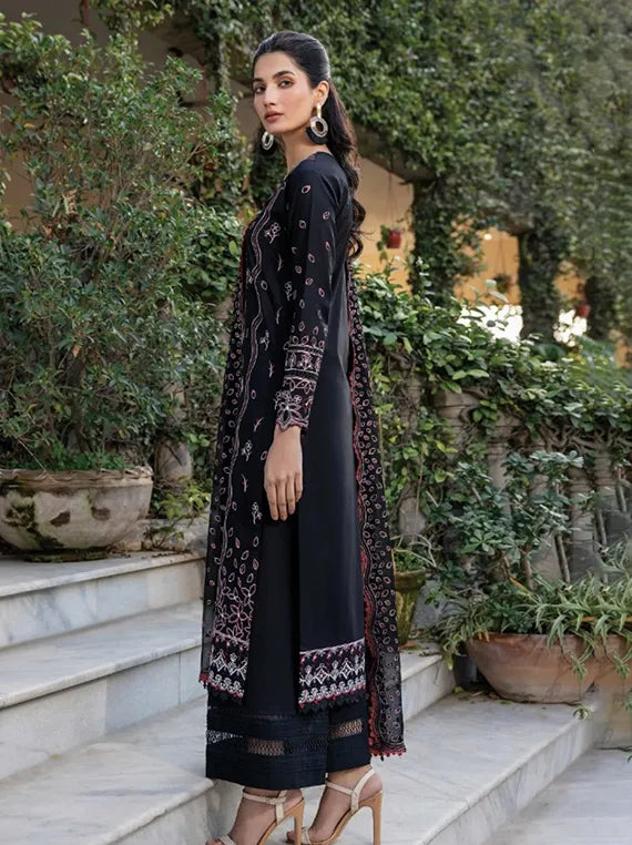 Afrozeh Mystique Embroidered Collection 2025 (10-Black Rose)