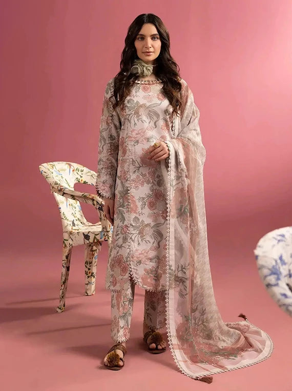Alizeh Embroidered Printed Lawn Collection 2026 (AF-PL-6008-Sunset Blush)