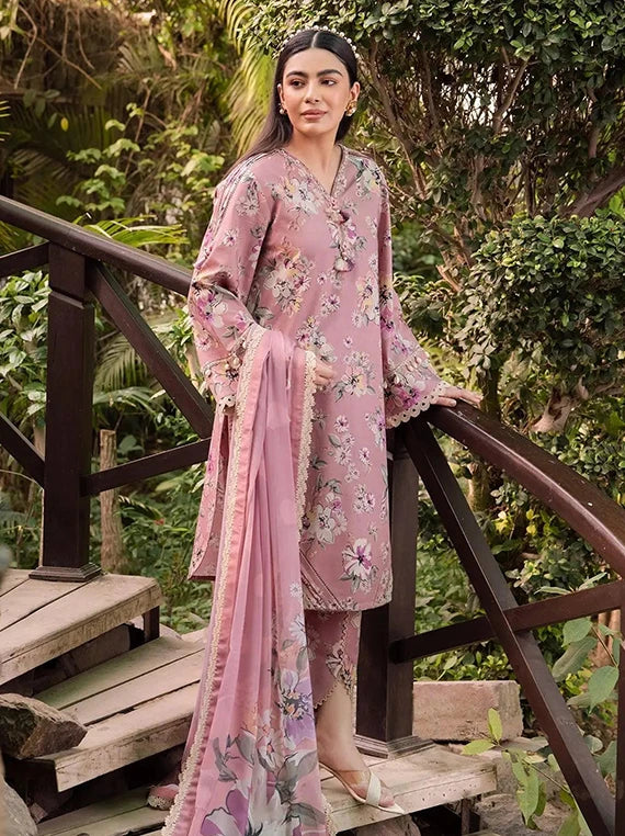 Alizeh Embroidered Printed Lawn Collection 2026 (AF-PL-6011-Camelia)