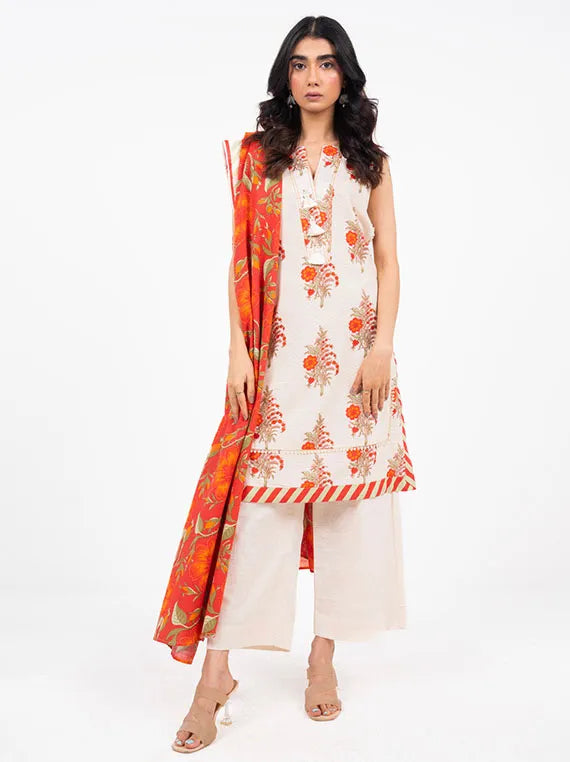 Alkaram Printed Embroidered Winter Collection 2026 (FW-13-24-Cream)