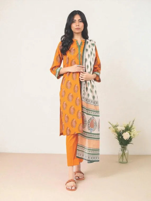 Alkaram Printed Khaddar Collection 2025 (MSB-2-25-2-ORANGE)