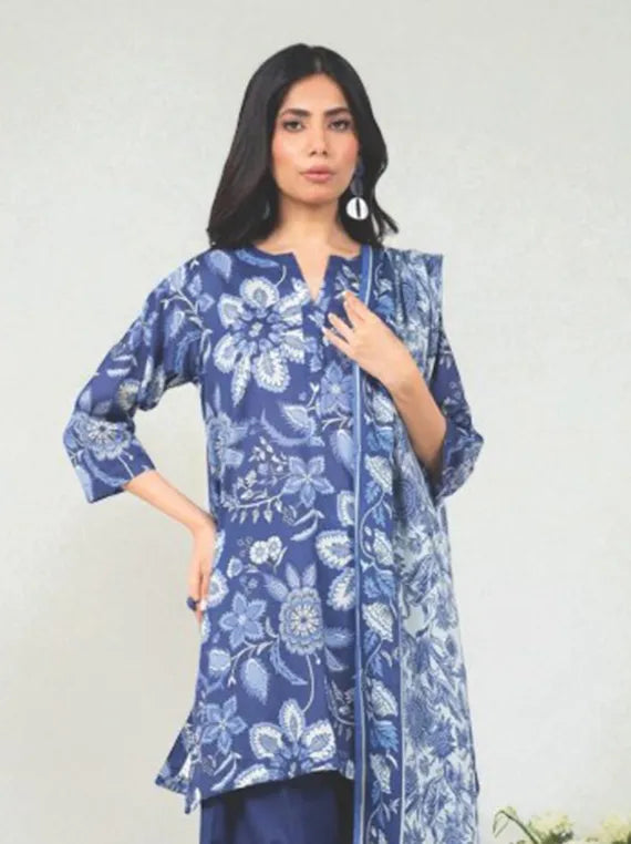 Alkaram Printed Khaddar Collection 2025 (MSB-29-25-2-NAVY BLUE)