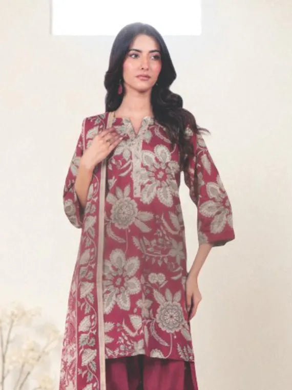 Alkaram Printed Khaddar Collection 2025 (MSB-29-25-2-RED)