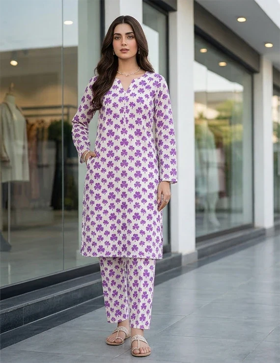 All Over Pattern Printed Lawn Edit 2026 Vol-FA55 (D-02)