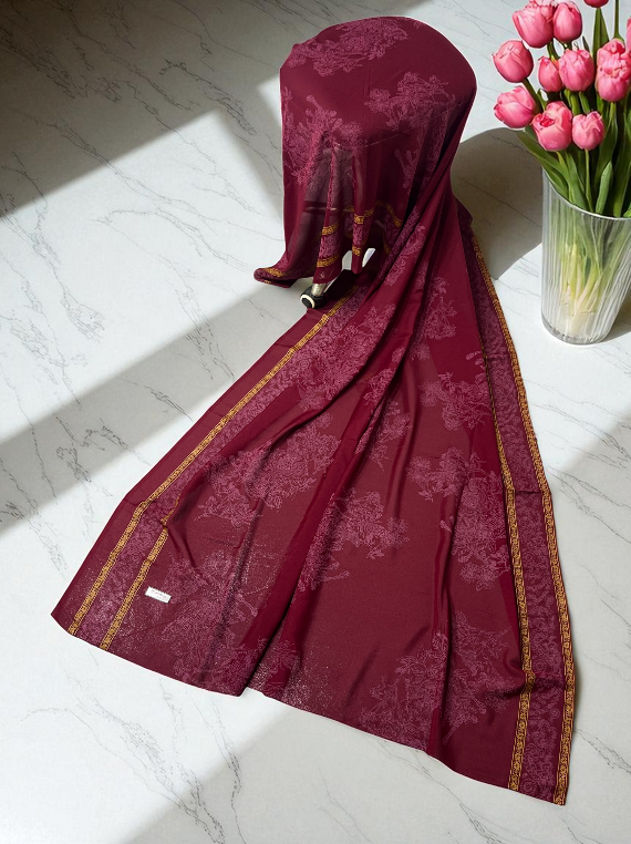 Ammar's Printed Jacquard Lawn Shawl Edit25 (25SH81-01)