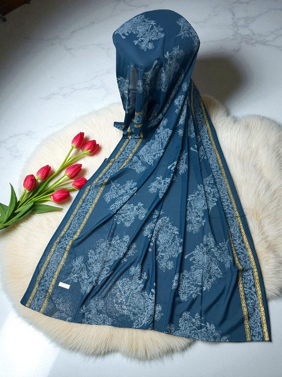 Ammar's Printed Jacquard Lawn Shawl Edit25 (25SH81-03)