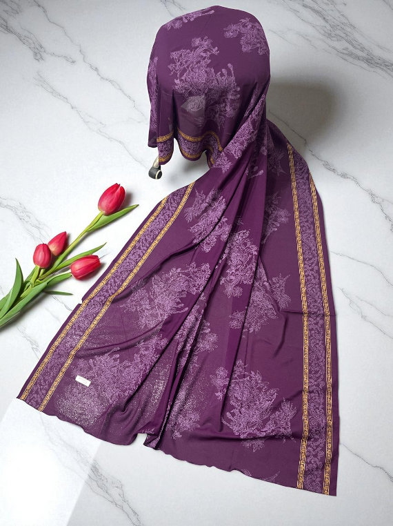 Ammar's Printed Jacquard Lawn Shawl Edit25 (25SH81-04)