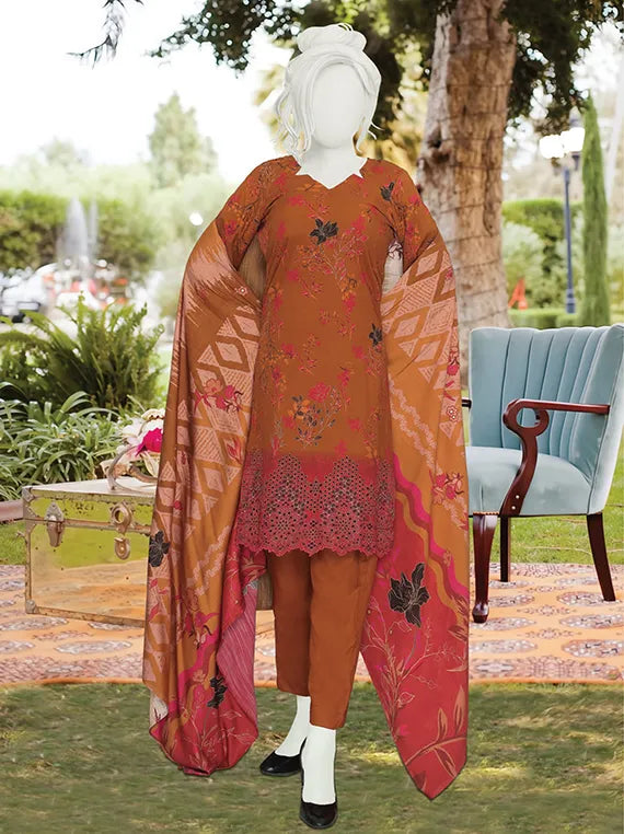 Anaya Embroidered Printed Winter Slub Collection 2025 by ABC (D-377)