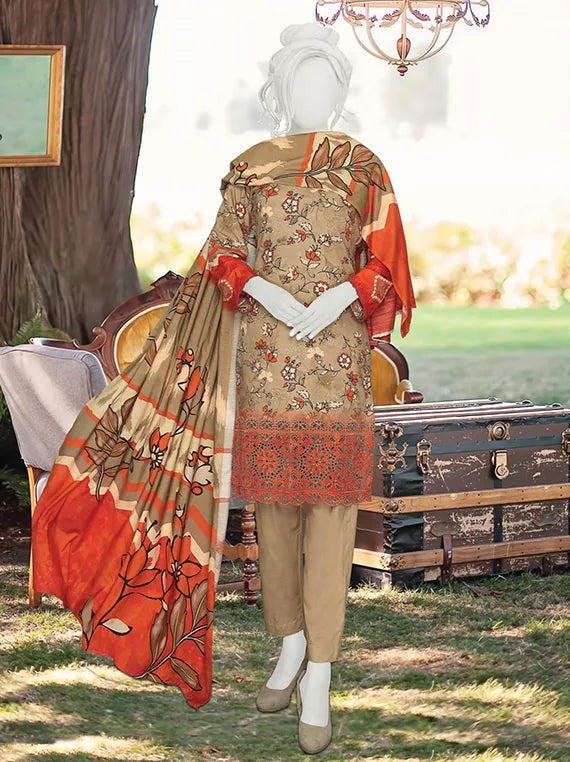 Anaya Embroidered Printed Winter Slub Collection 2025 by ABC (D-380)