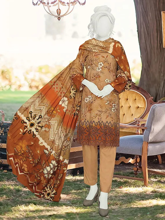 Anaya Embroidered Printed Winter Slub Collection 2025 by ABC (D-382)