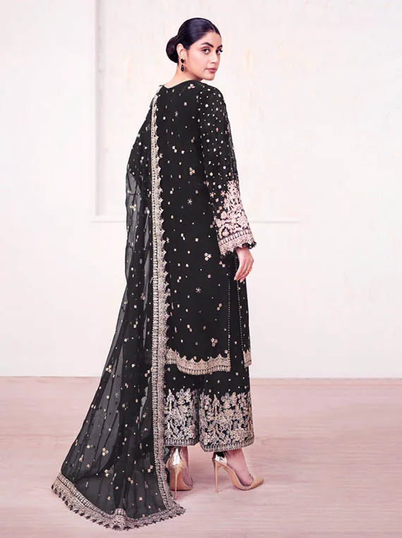 BAROQUE Exclusive Embroidered Chiffon Collection 2025 (UF-4038-BLACK)