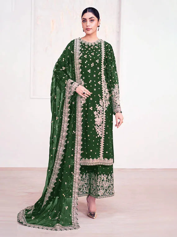 BAROQUE Exclusive Embroidered Chiffon Collection 2025 (UF-4038-GREEN)
