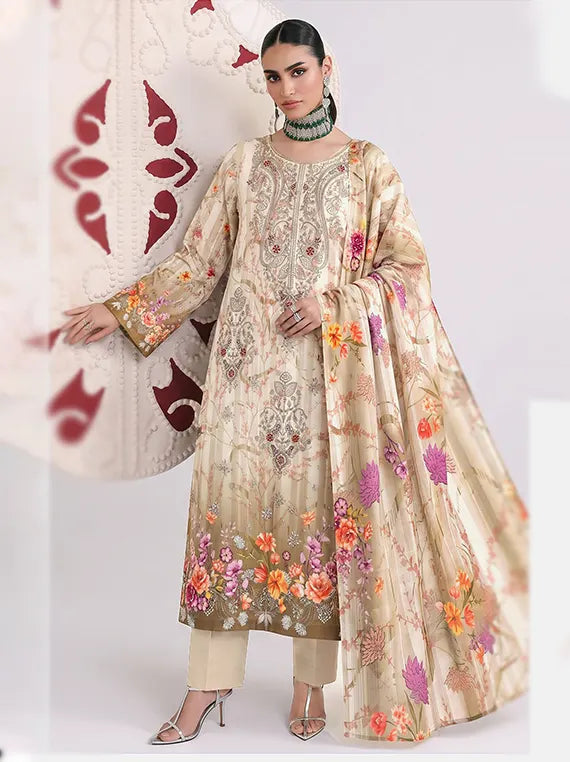 BLOSSOM By Fantak Staple Slub Unstitch Collection 26' Vol-1021 (D-08)