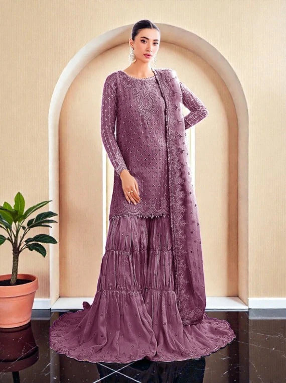 Baroque Elegant Embroidered Chiffon Collection 2026 (UF-687-01)