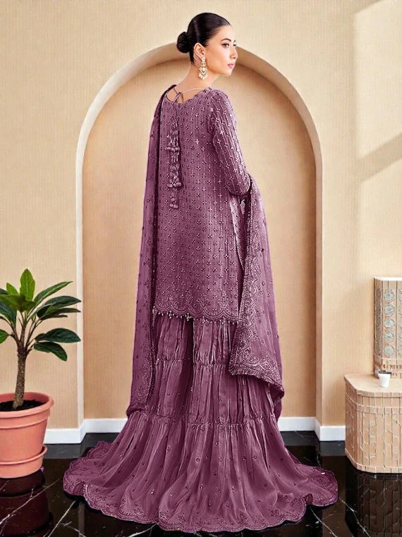 Baroque Elegant Embroidered Chiffon Collection 2026 (UF-687-01)