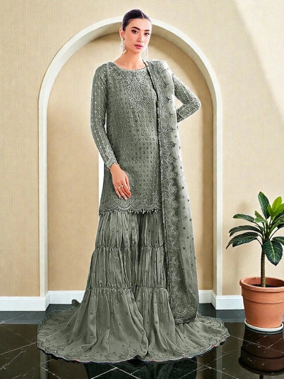 Baroque Elegant Embroidered Chiffon Collection 2026 (UF-687-02)