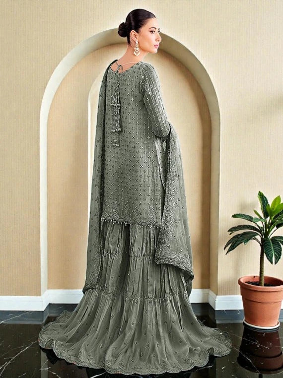 Baroque Elegant Embroidered Chiffon Collection 2026 (UF-687-02)