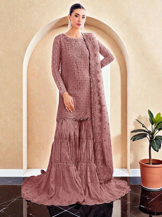 Baroque Elegant Embroidered Chiffon Collection 2026 (UF-687-04)