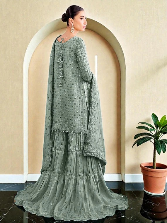 Baroque Elegant Embroidered Chiffon Collection 2026 (UF-687-05)