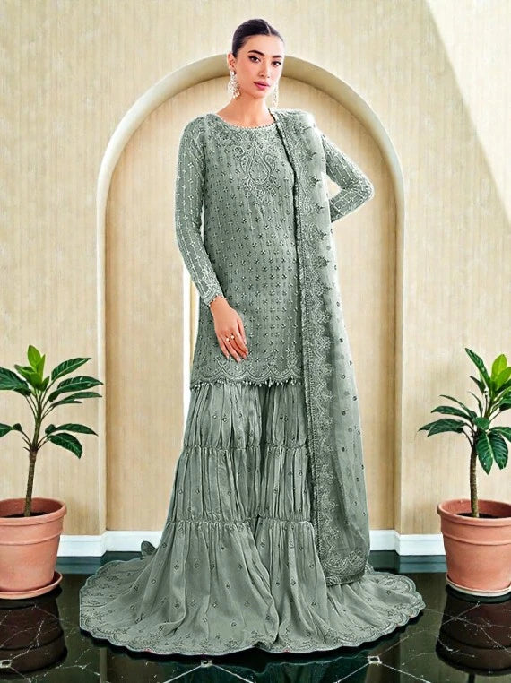 Baroque Elegant Embroidered Chiffon Collection 2026 (UF-687-05)