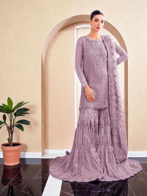Baroque Elegant Embroidered Chiffon Collection 2026 (UF-687-07)