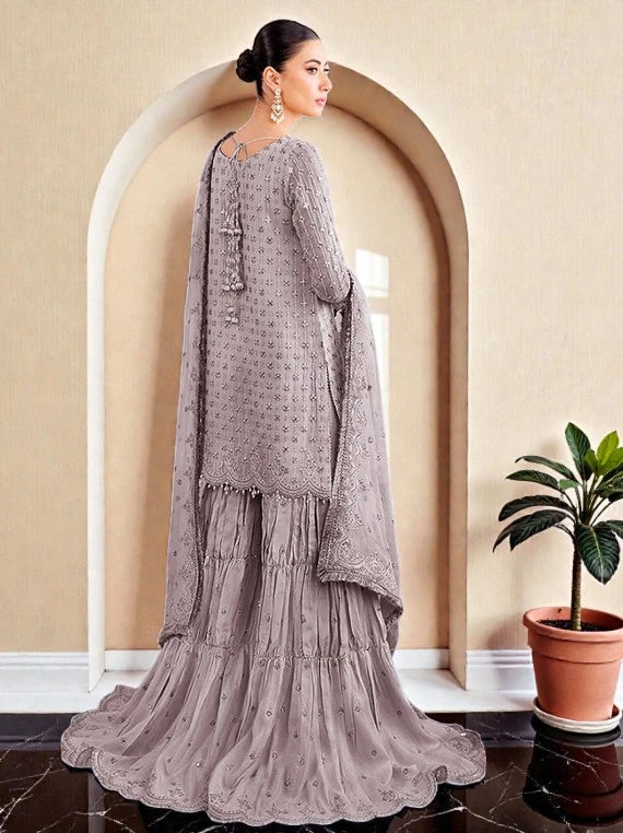 Baroque Elegant Embroidered Chiffon Collection 2026 (UF-687-08)