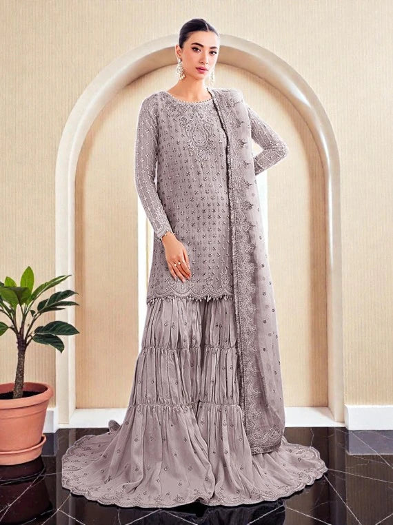 Baroque Elegant Embroidered Chiffon Collection 2026 (UF-687-08)