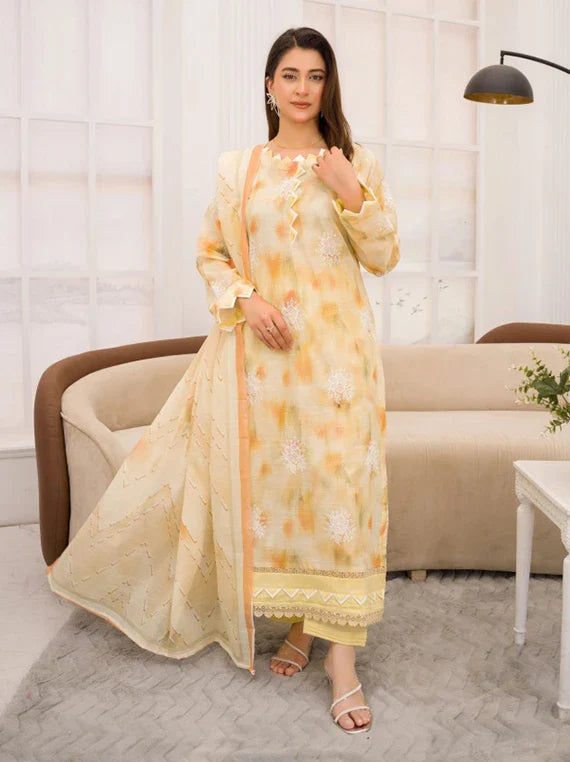 Batik by Abisha Fabrics Slub Lawn Collection 2026 Vol-45 (D-04)