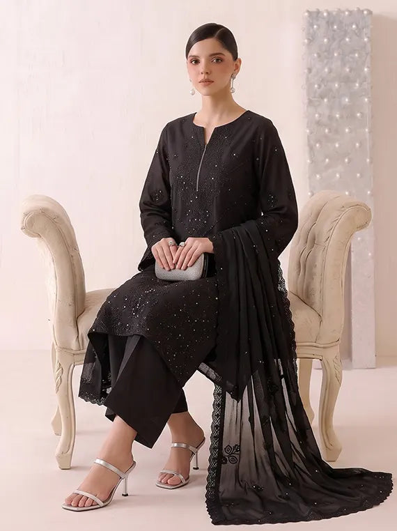 Beads by Fantak Unstitched Silk Slub Karandi Collection'26 V-600 (D-01)