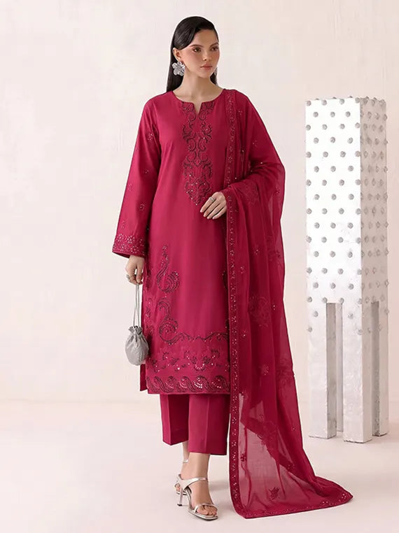 Beads by Fantak Unstitched Silk Slub Karandi Collection'26 V-600 (D-02)