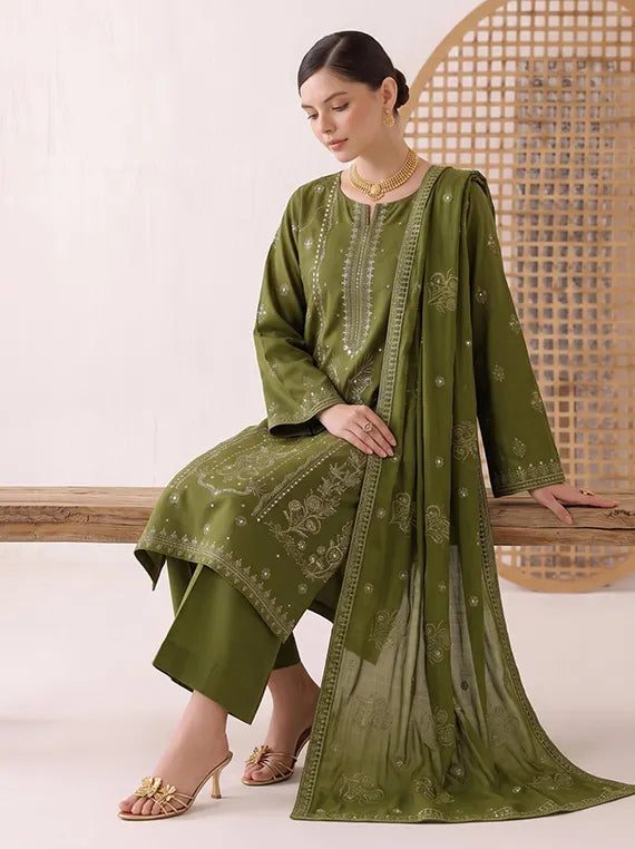 Beads by Fantak Unstitched Silk Slub Karandi Collection'26 V-600 (D-03)
