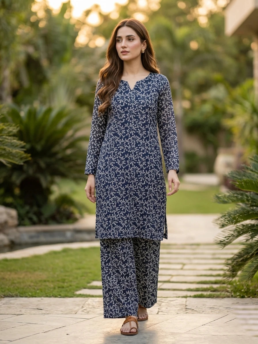 Black And White Printed Lawn Edit 2026 Vol-FA47 (D-02)