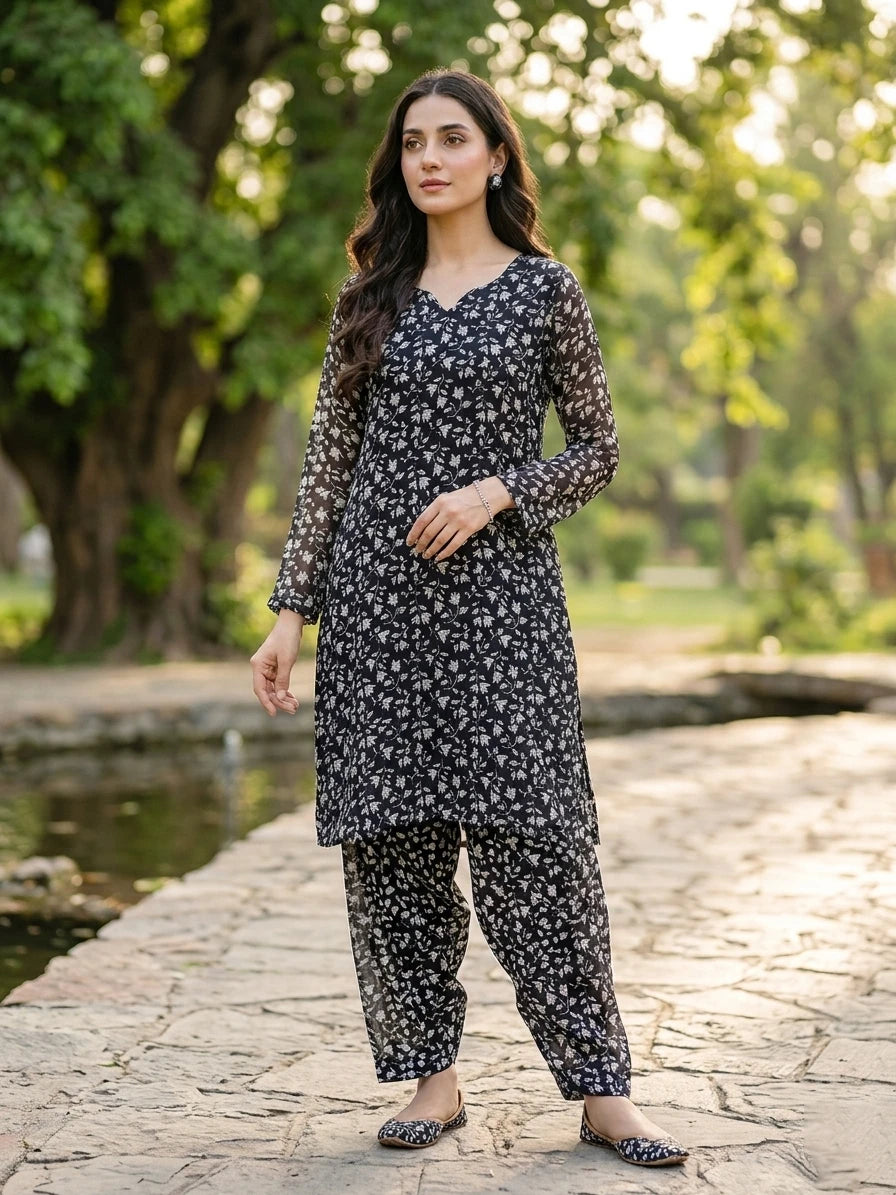 Black And White Printed Lawn Edit 2026 Vol-FA47 (D-03)