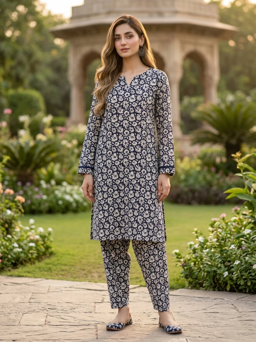 Black And White Printed Lawn Edit 2026 Vol-FA47 (D-07)