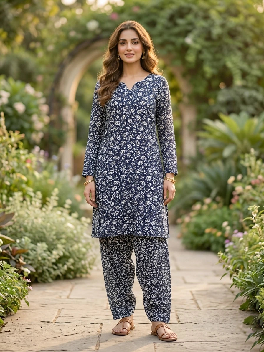 Black And White Printed Lawn Edit 2026 Vol-FA47 (D-08)