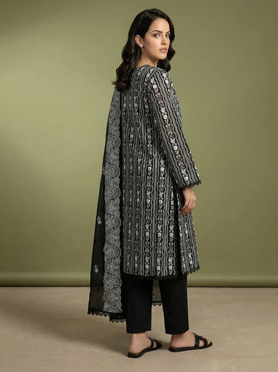 Black And White Printed Lawn Collection 2026 Vol-02 (D-03)