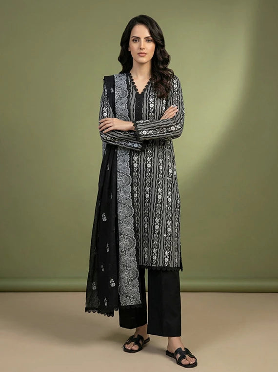 Black And White Printed Lawn Collection 2026 Vol-02 (D-03)