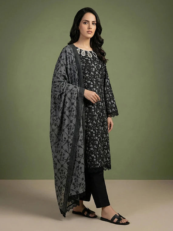 Black And White Printed Lawn Collection 2026 Vol-02 (D-04)