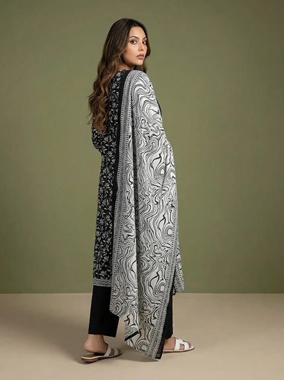 Black And White Printed Lawn Collection 2026 Vol-02 (D-06)