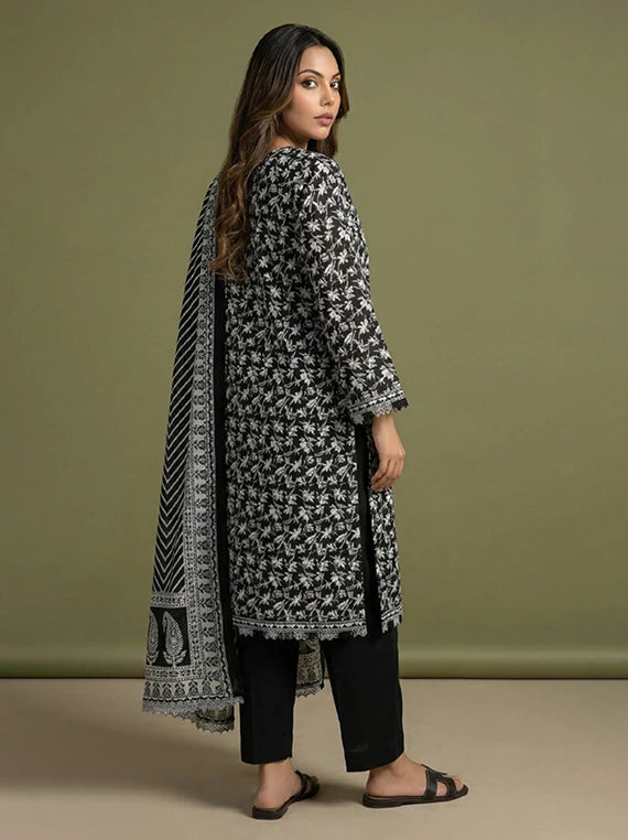 Black And White Printed Lawn Collection 2026 Vol-02 (D-07)
