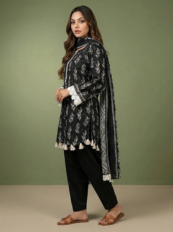 Black And White Printed Lawn Collection 2026 Vol-02 (D-08)