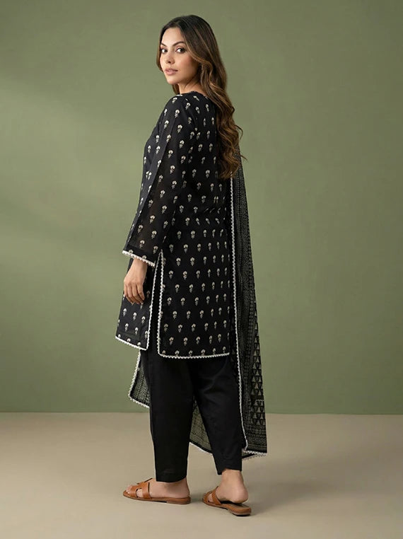 Black And White Printed Lawn Collection 2026 Vol-02 (D-09)
