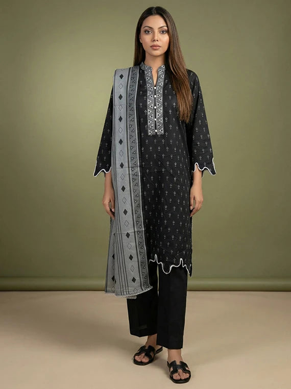 Black And White Printed Lawn Collection 2026 Vol-02