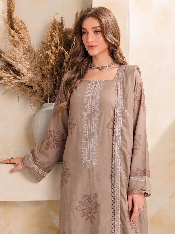 Bloom by Fantak Unstitched Dhanak Peach Slub Collection'26 V-544 (D-03)