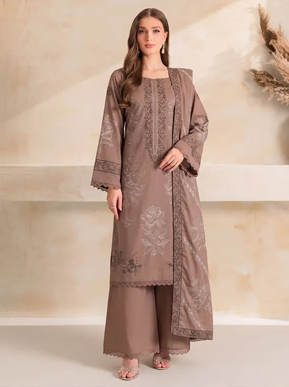 Bloom by Fantak Unstitched Dhanak Peach Slub Collection'26 V-544 (D-06)